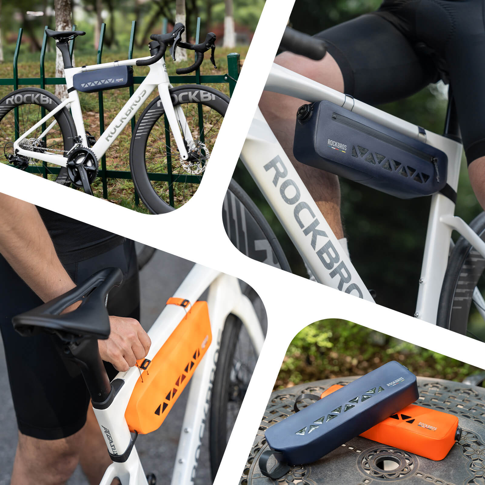 ROCKBROS waterproof bicycle frame bag for outdoor adventures
#color_orange