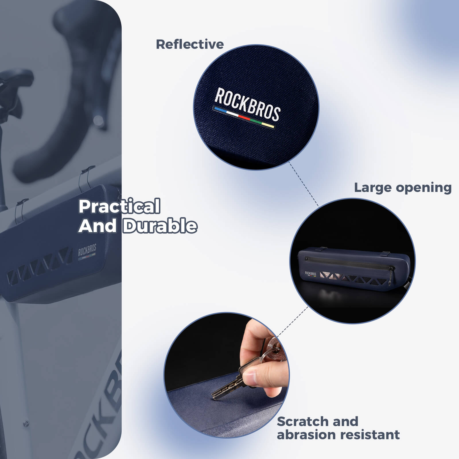 ROCKBROS waterproof bicycle frame bag for outdoor adventures
#color_blue