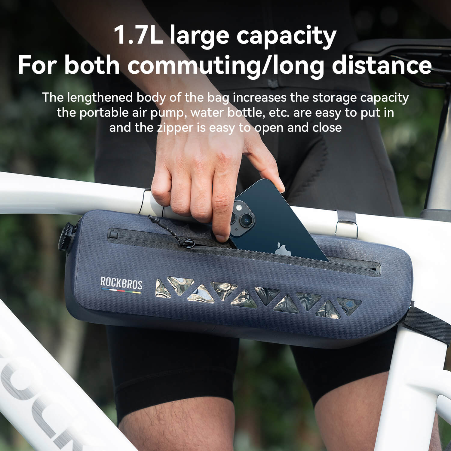 ROCKBROS waterproof bicycle frame bag for outdoor adventures
#color_blue