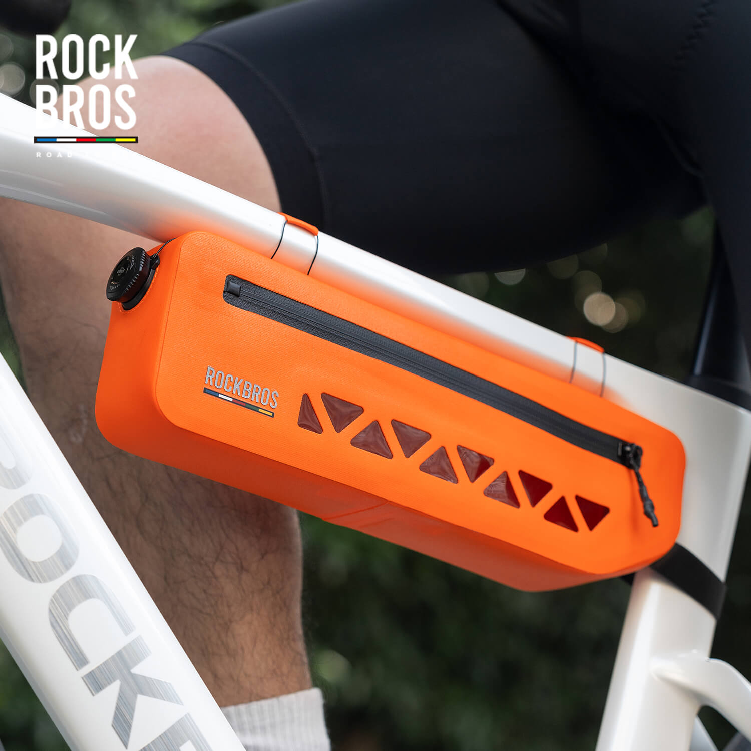 ROCKBROS waterproof bicycle frame bag for outdoor adventures
#color_orange