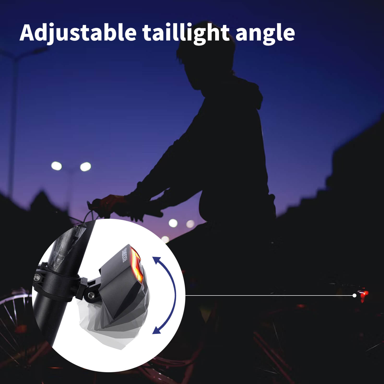 rockbros waterproof bike rear light for road and commuter cycling.