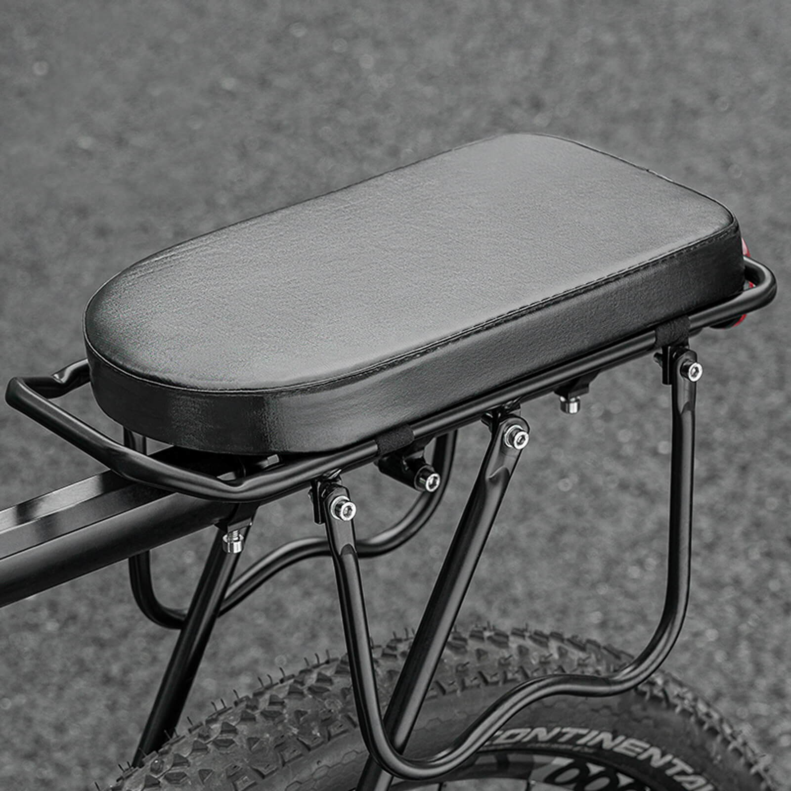 ROCKBROS Waterproof Commuter Bike Rear Rack Cushion in Matte Black, Universal Fit for Bicycle Pannier Racks.