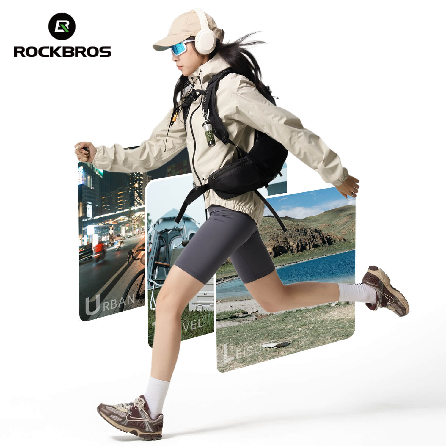rockbros waterproof unisex cycling jacket for all-weather bike riding
#color_beige