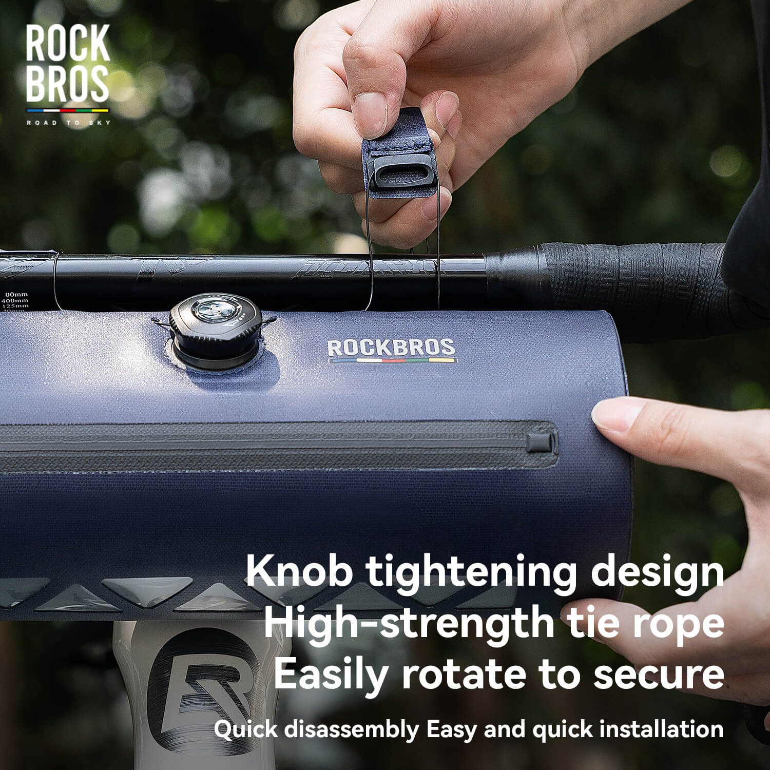 ROCKBROS waterproof handlebar barrel bag for commuting and adventure cycling
#color_blue