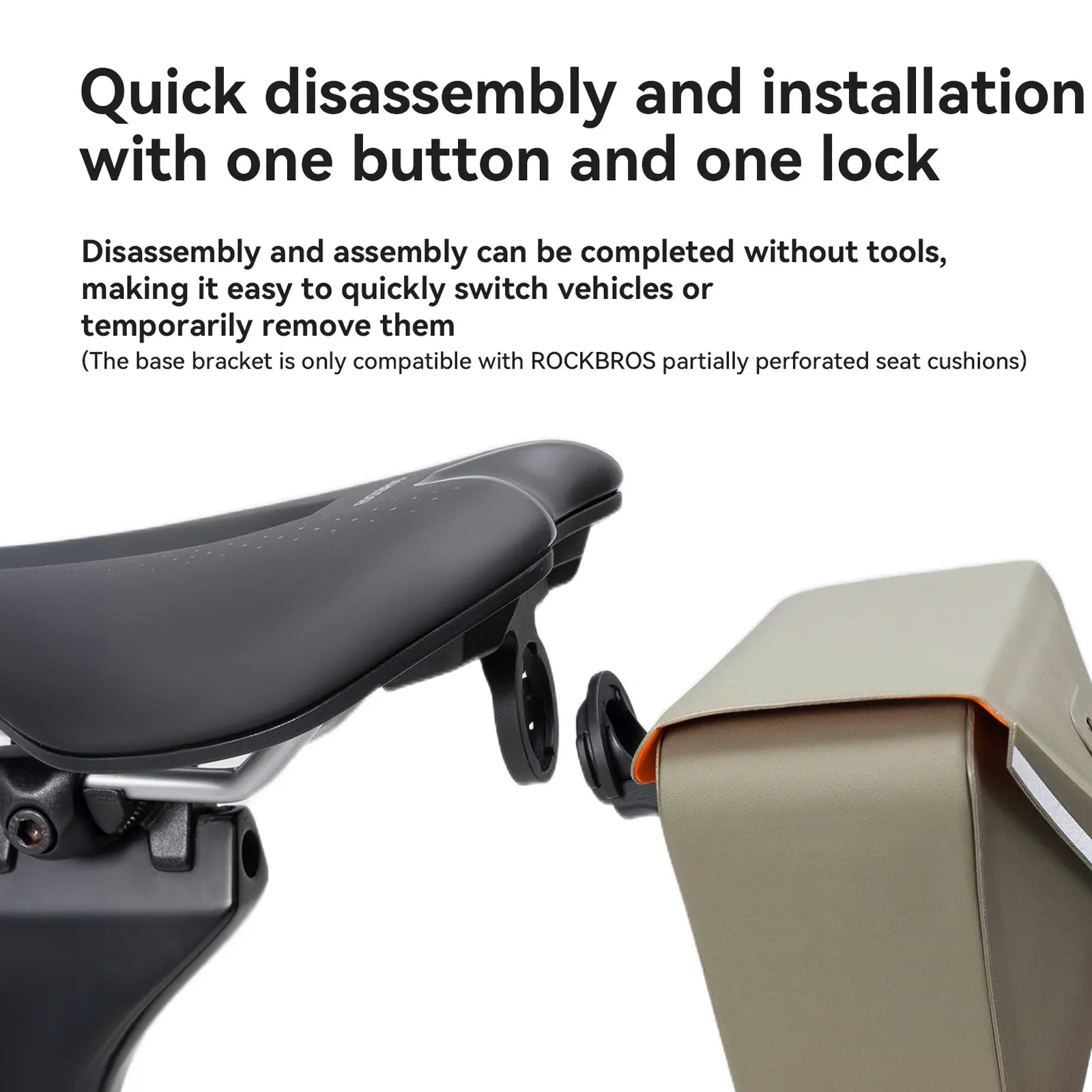 ROCKBROS Waterproof Triangle Bike Saddle Bag 0.6L with Magnetic Quick Release.
#color_black