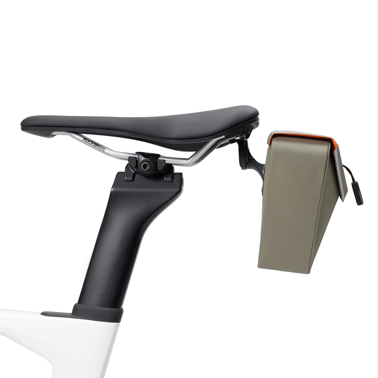 ROCKBROS Waterproof Triangle Bike Saddle Bag 0.6L with Magnetic Quick Release.
#color_sage grey
