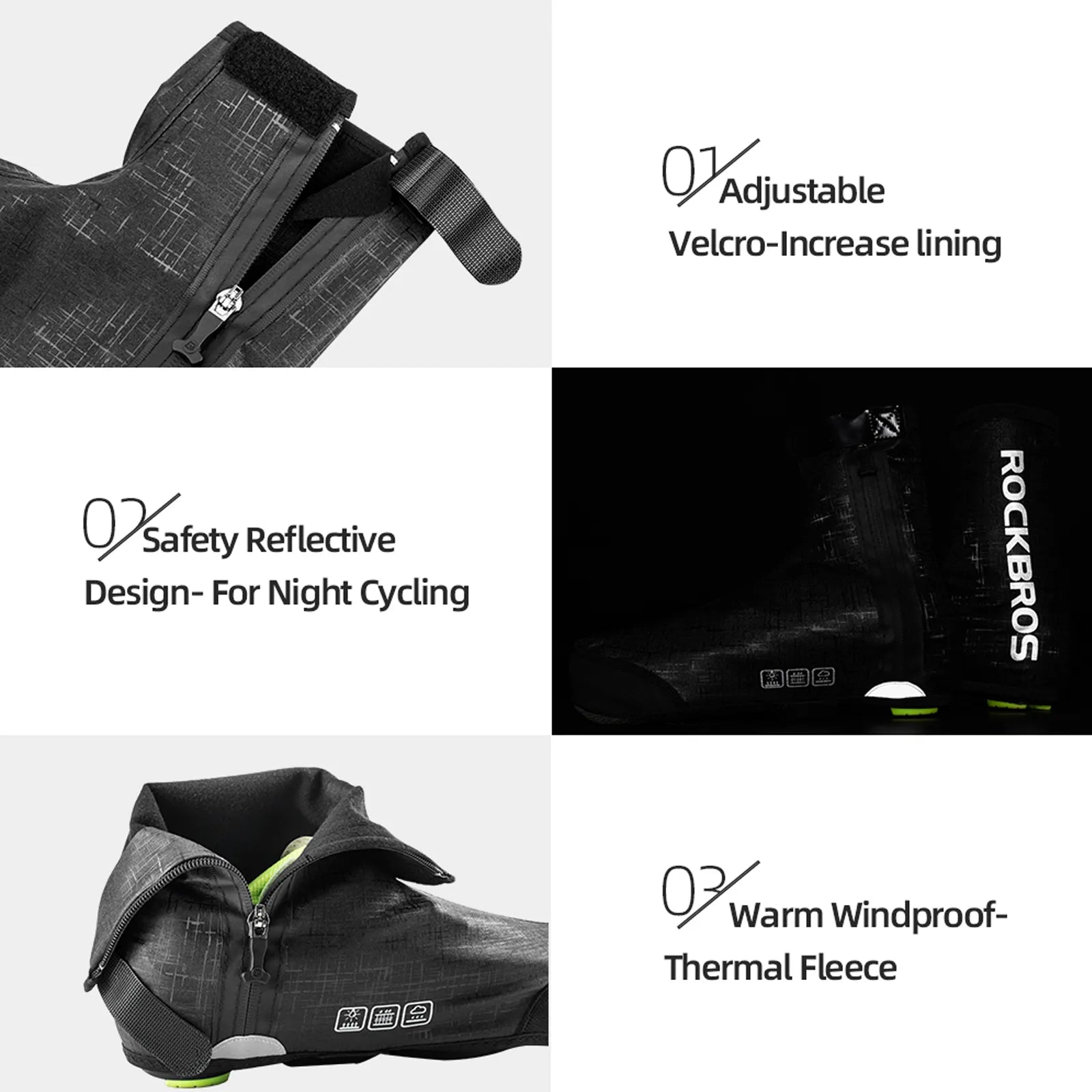 ROCKBROS winter thermal waterproof cycling shoe covers