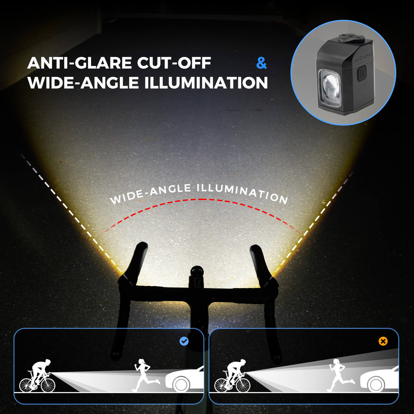 rockbros wireless remote bike headlight for night riding.
#color_pink