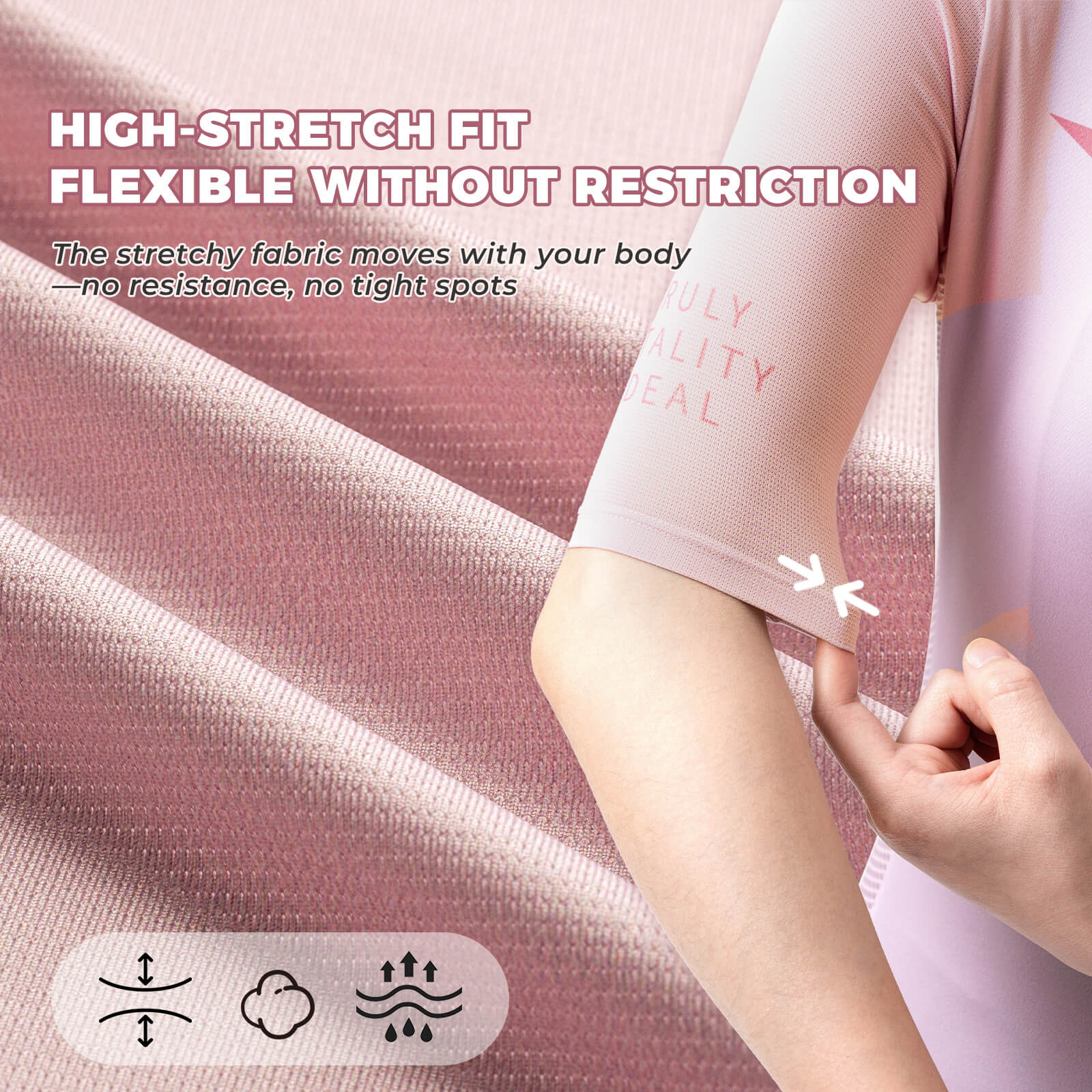 rockbros women’s quick-dry cycling jersey for summer riding.
#color_pink