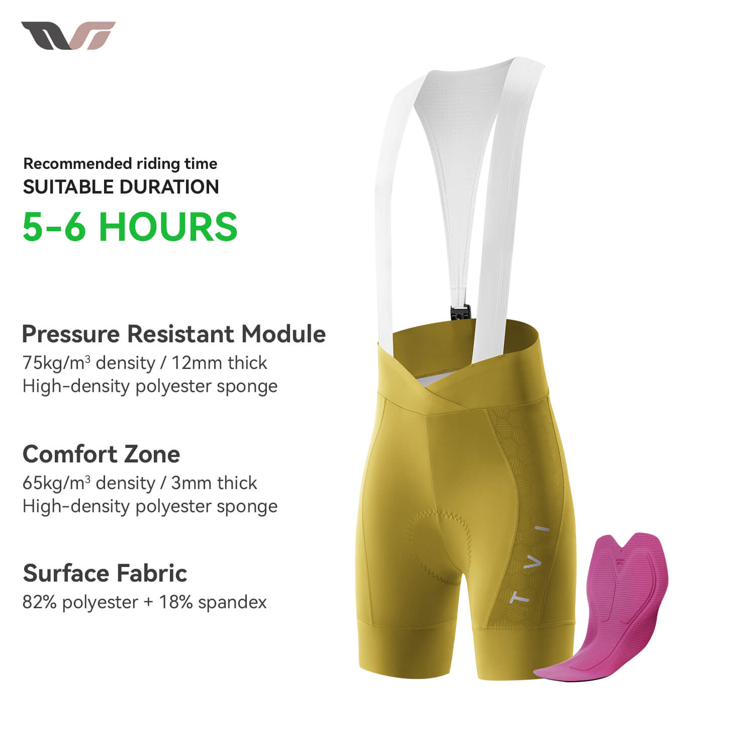 rockbros women’s summer cycling bib shorts with magnetic clasp for comfort
#color_gold