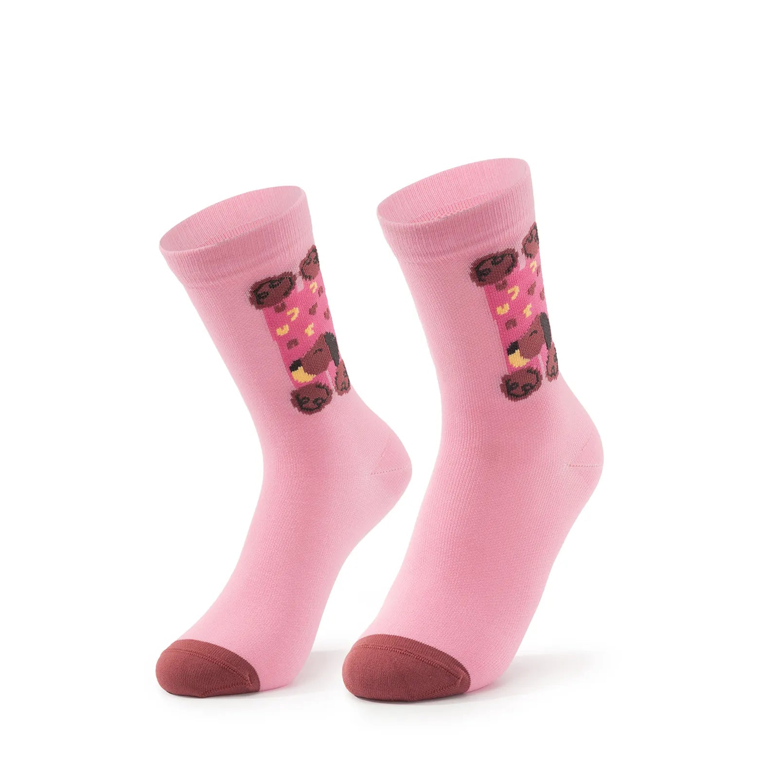 Close-up of the breathable mesh fabric on ROCKBROS youth cycling socks for moisture-wicking.
#color_pink