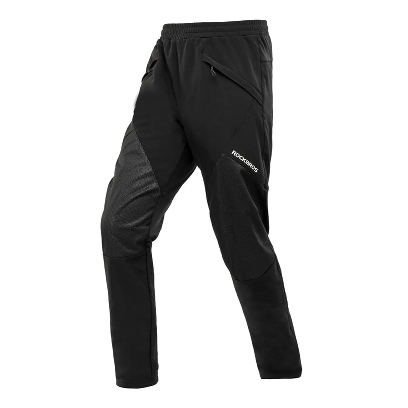 Thermal fleece lining inside ROCKBROS YPK030 winter cycling pants for cold weather warmth.