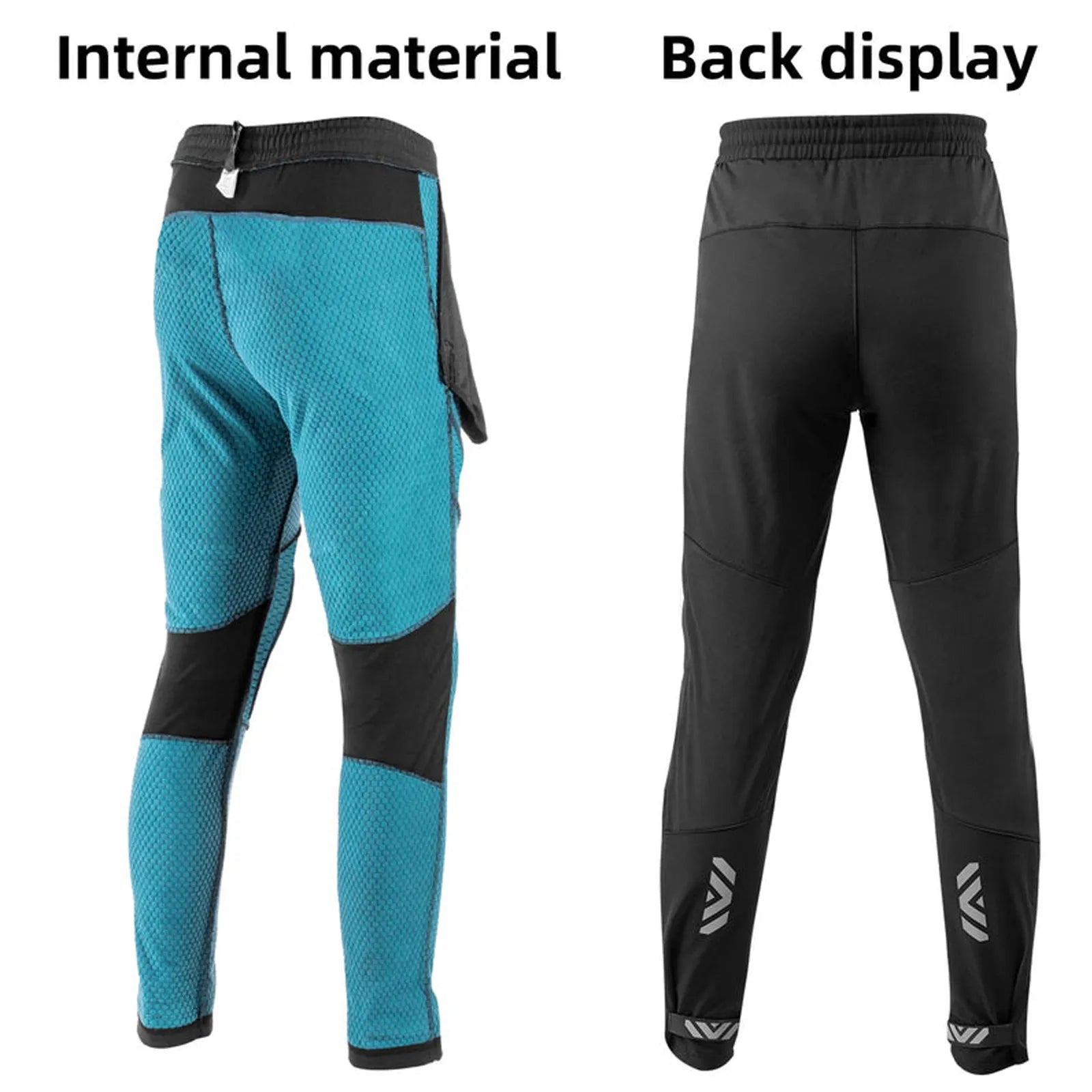 Thermal fleece lining inside ROCKBROS YPK030 winter cycling pants for cold weather warmth.