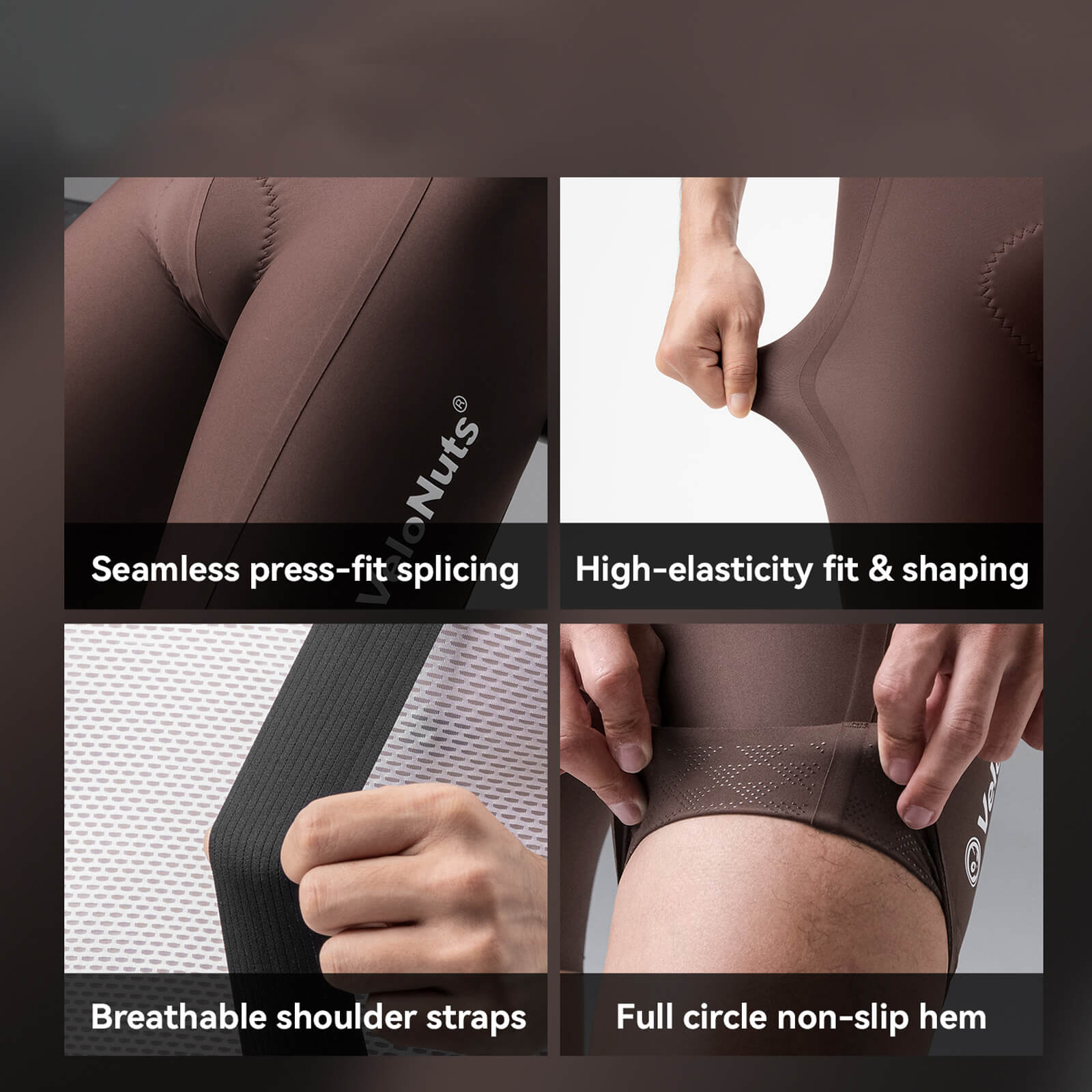 rockbros vns lightweight men’s cycling bib shorts for summer rides.
#color_grey