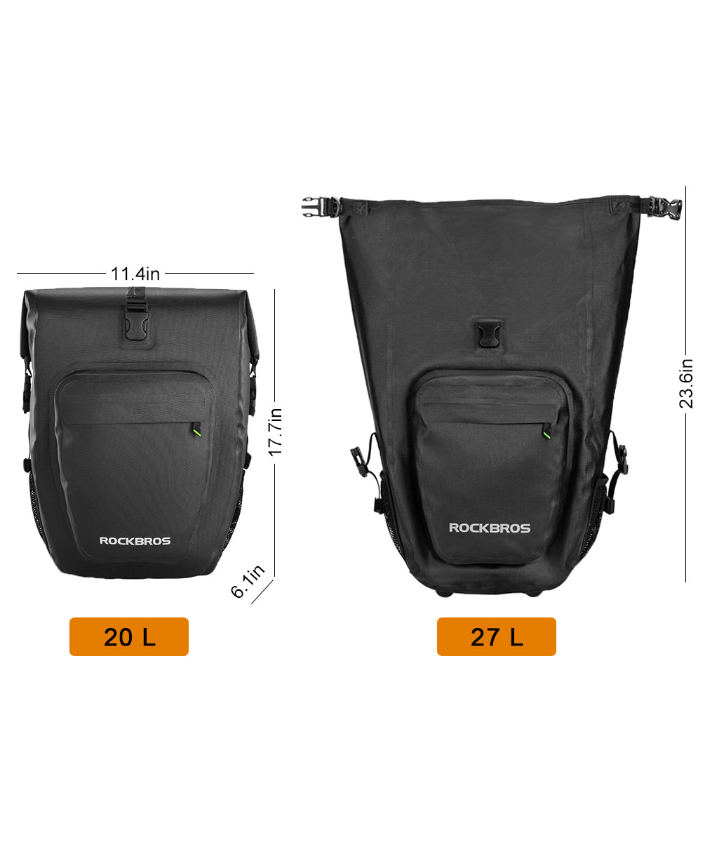 ROCKBROS Pro Cycling Pannier Bags in Grey or Black