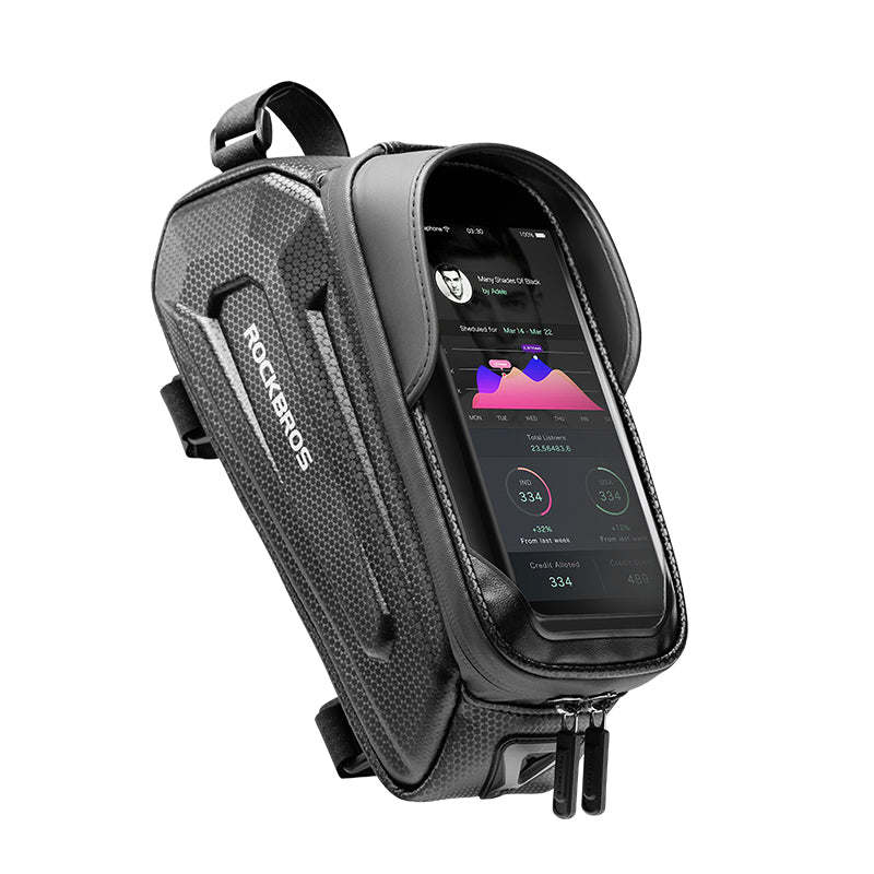 rockbros bicycle phone bag with touch screen window