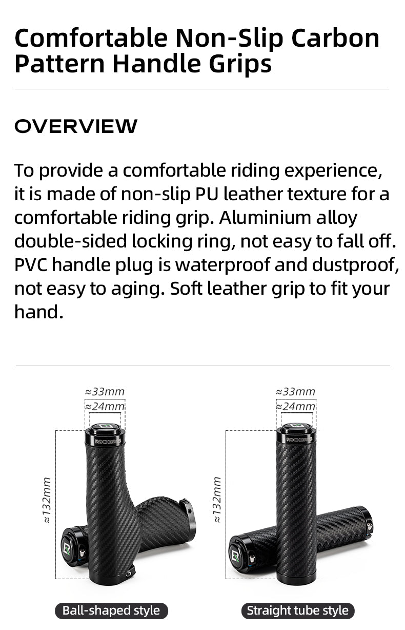 ROCKBROS Bicycle Bike Handlebar Handle Grips PU Leather Comfortable