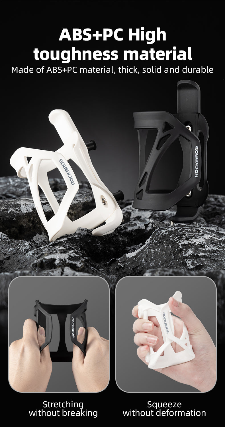 ROCKBROS Adjustable Bicycle Bottle Holder MTB Water Cages Cycling Drink Cup ABS Holder Mountain Road Bike Black