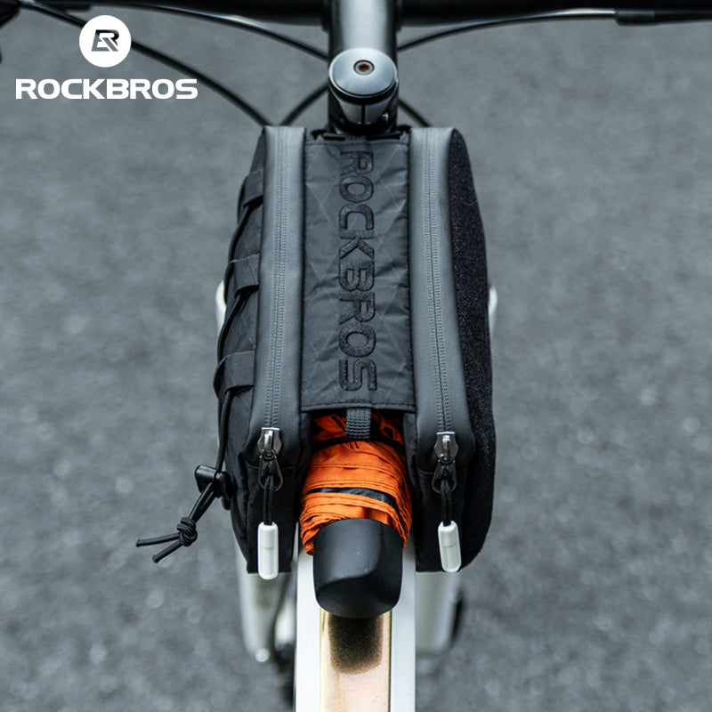 ROCKBROS Bike Bicycle Cycling Frame Bag 1L Adjustable Narrow Side Drawstring