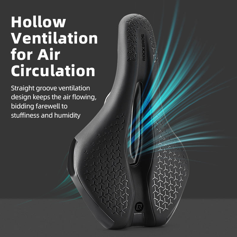 ROCKBROS Bicycle Saddle Cycling Sporty Comfort Bike Seat Hollow Breathable Shockproof
