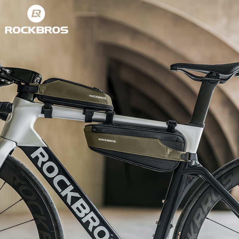 ROCKBROS Bicycle Top Tube Bag Cycling MTB Bike Frame Bag Waterproof Reflective