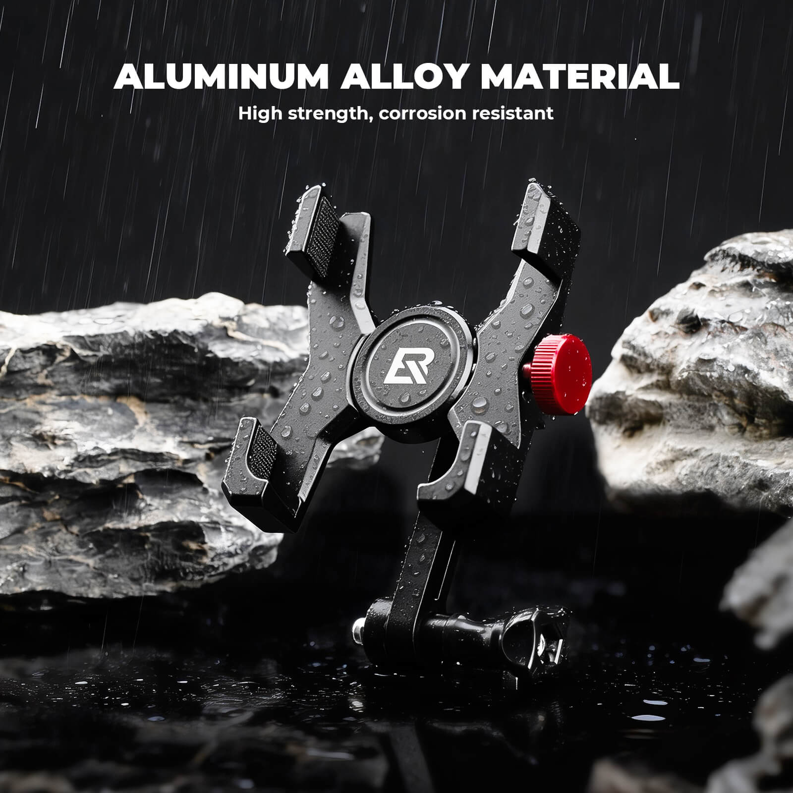 Durable ROCKBROS metal bicycle phone mount for bumpy roads.
#Mounting Style_Handlebar Clamp Mount