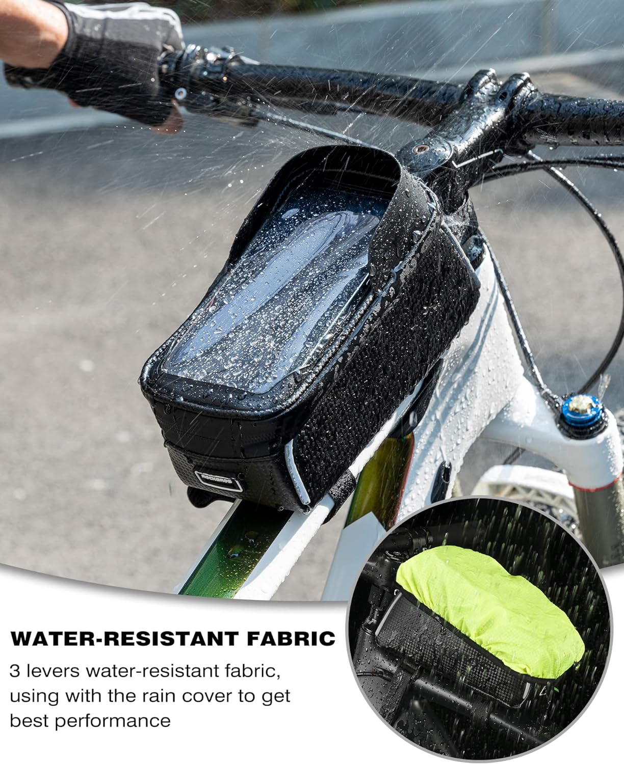 Rockbros-Top Tube Bike Bag With Phone Case Holder
