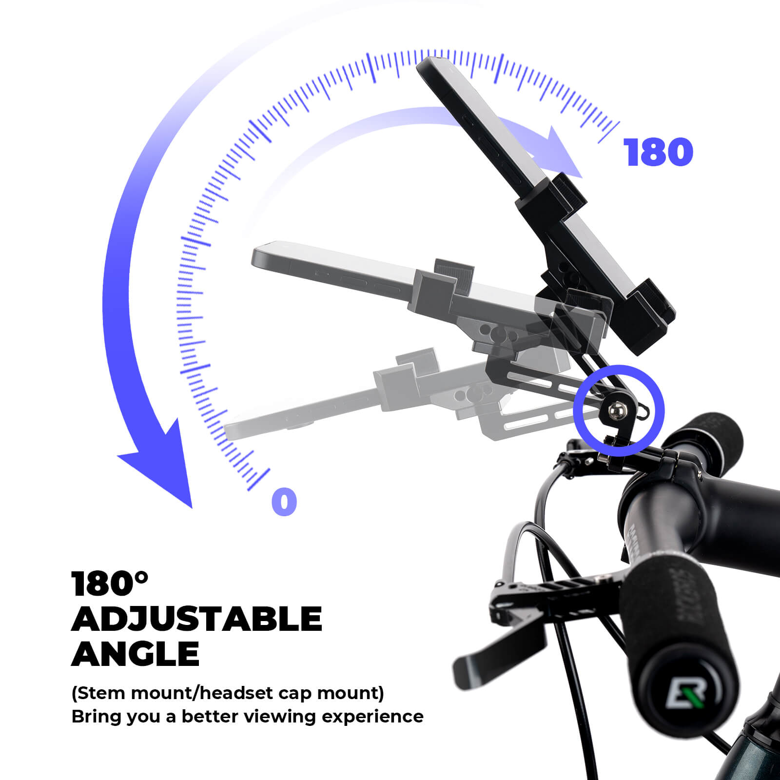 Durable ROCKBROS metal bicycle phone mount for bumpy roads.
#Mounting Style_Handlebar Clamp Mount