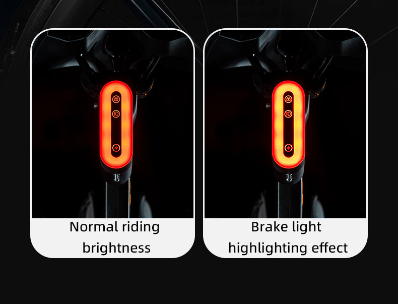 ROCKBROS Smart Bluetooth Bike Lock Light Brake Sensing Saddle Taillight USB-C IPX6 Waterproof