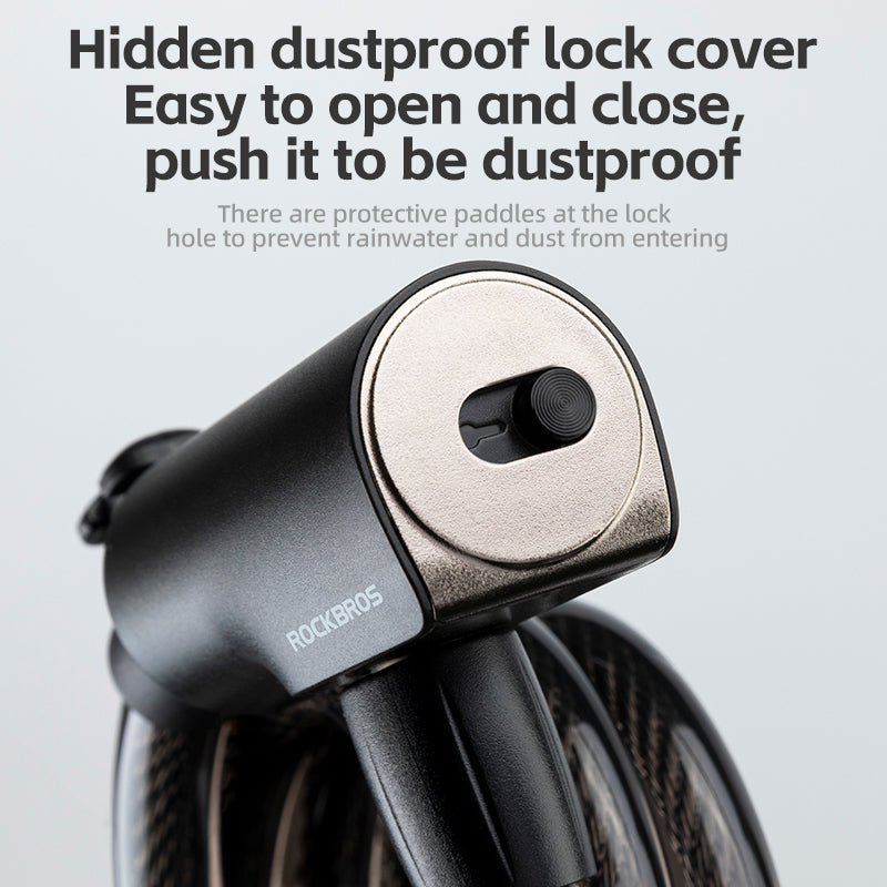 ROCKBROS Bicycle Stell Cable Lock Security Anti-theft Portable Key Lock for MTB Road Bike Motorcycle Lock