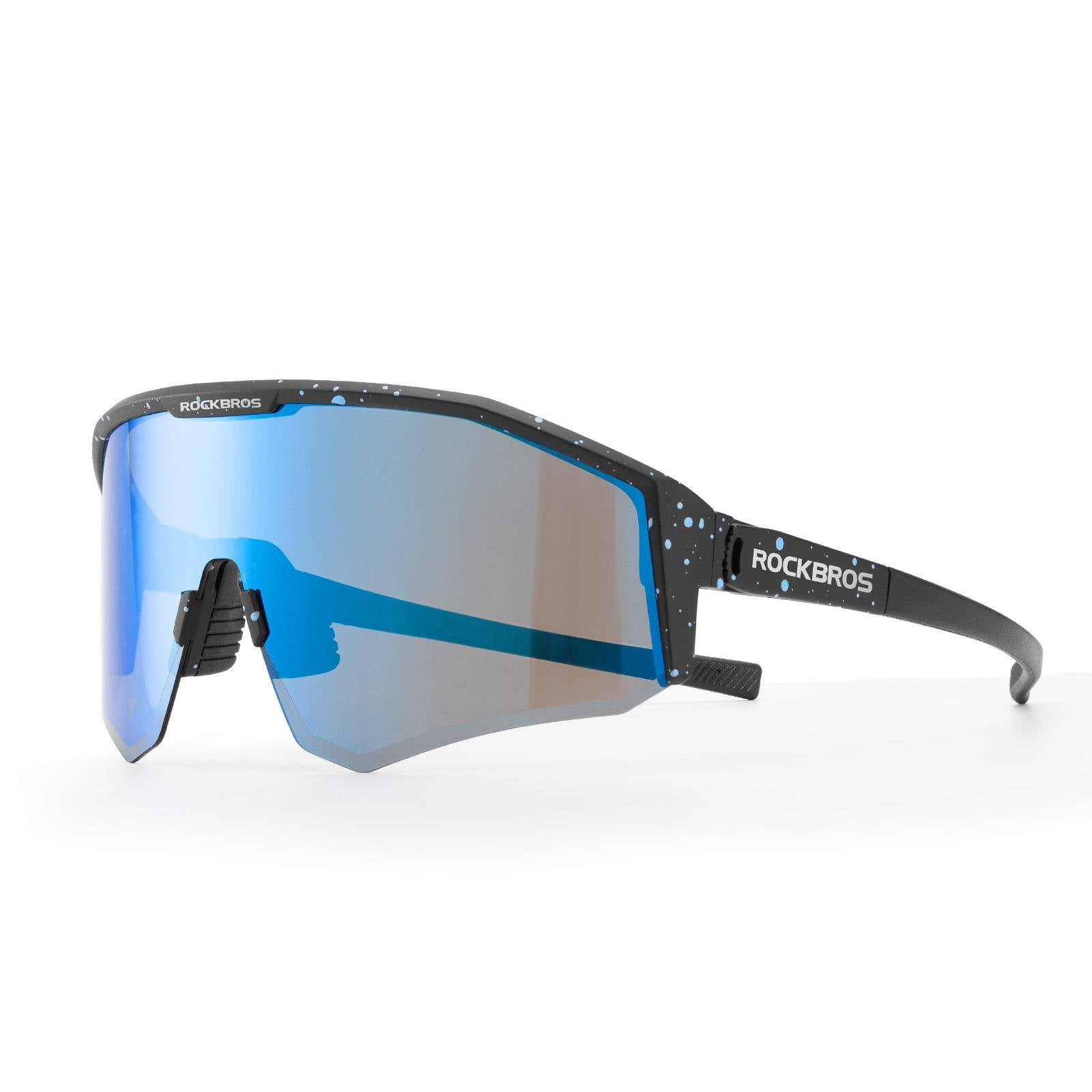 ROCKBROS Polarized Sports Glasses Adjustable Temple TAC Lenses + TR90 #Color_Black Frame