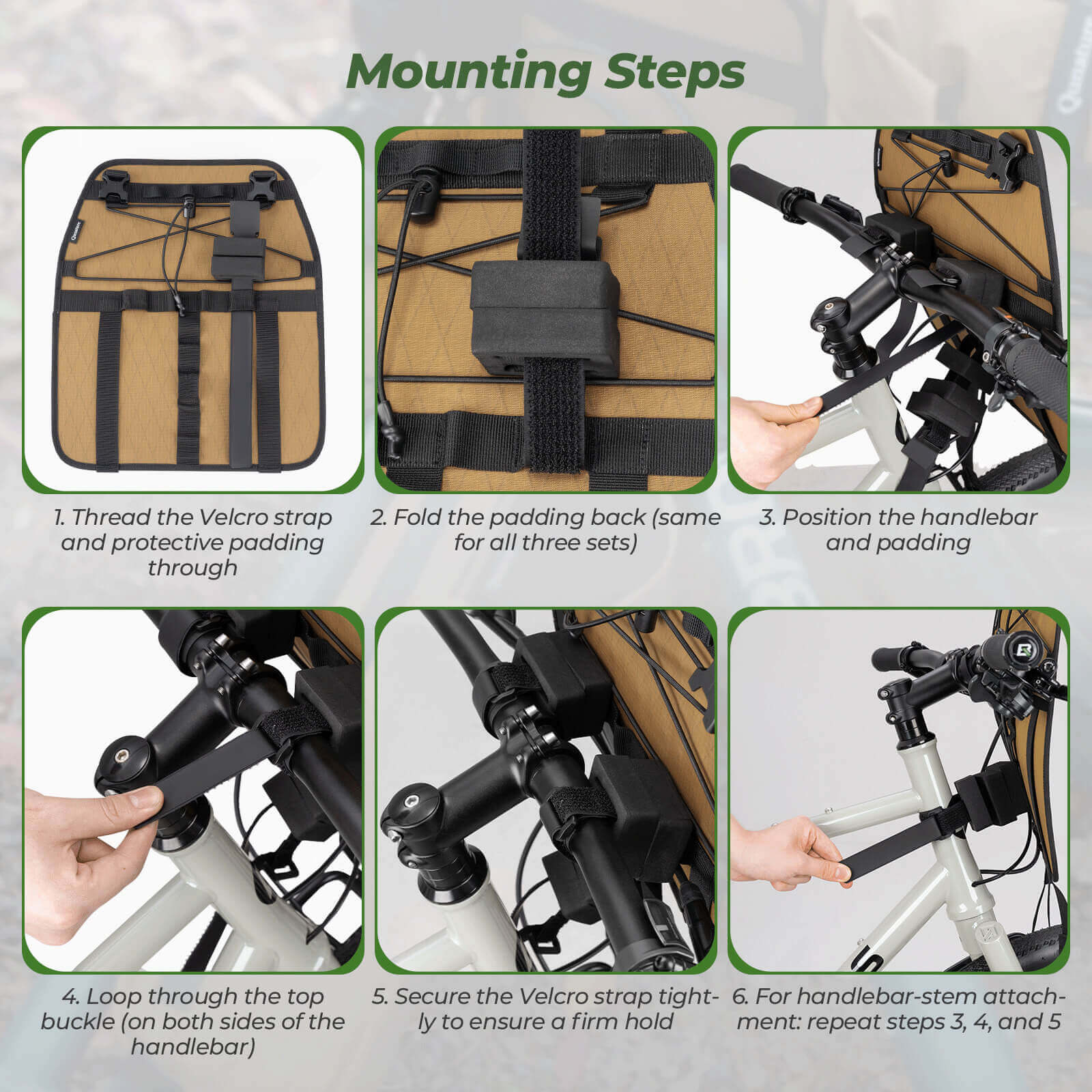Qunature bikepacking handlebar bag extension rack
#color_black