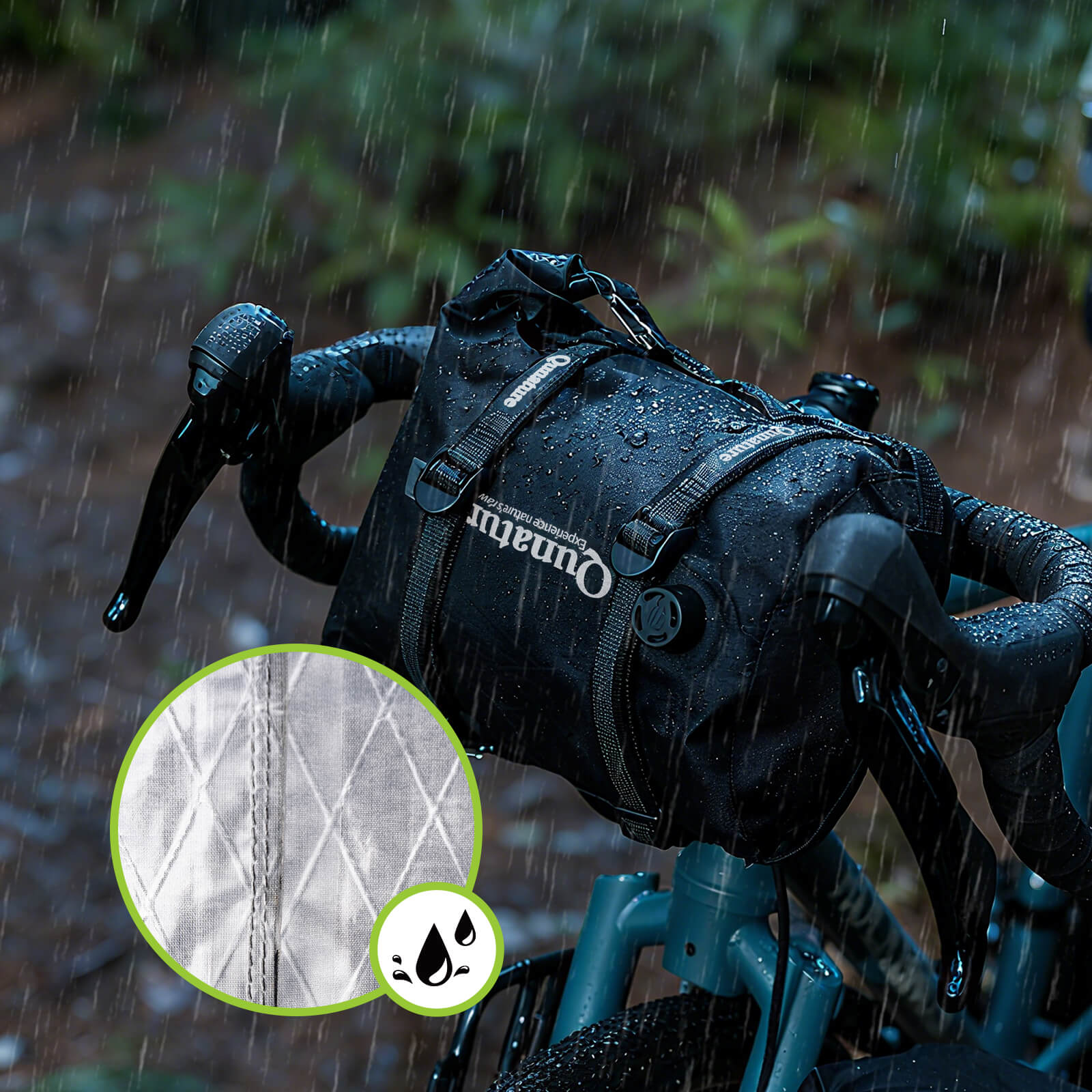 qunature ultralight waterproof compression dry bag for bikepacking adventure.
#color_white
