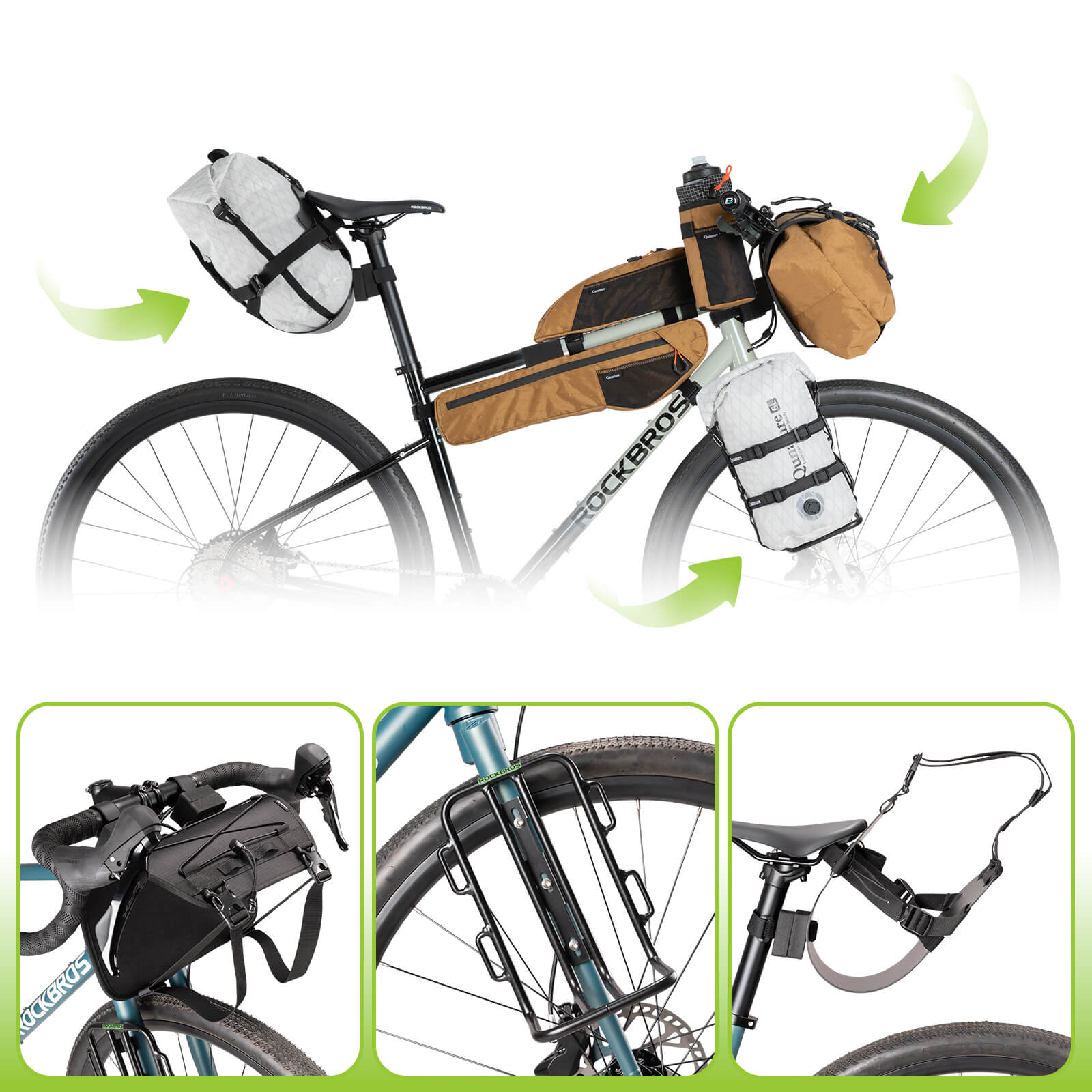 qunature ultralight waterproof compression dry bag for bikepacking adventure.
#color_white