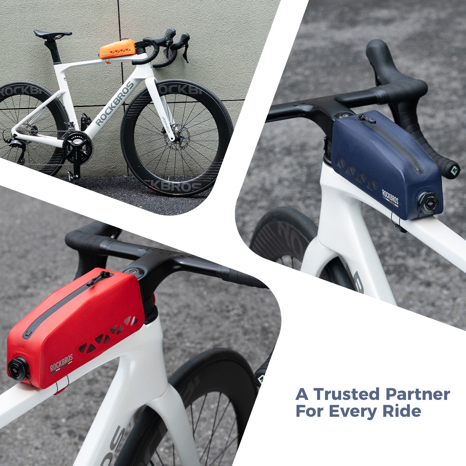 ROCKBROS Road to Sky waterproof top tube bike frame bag AS-142, hard shell front storage bag for road and mountain bikes
#color_blue