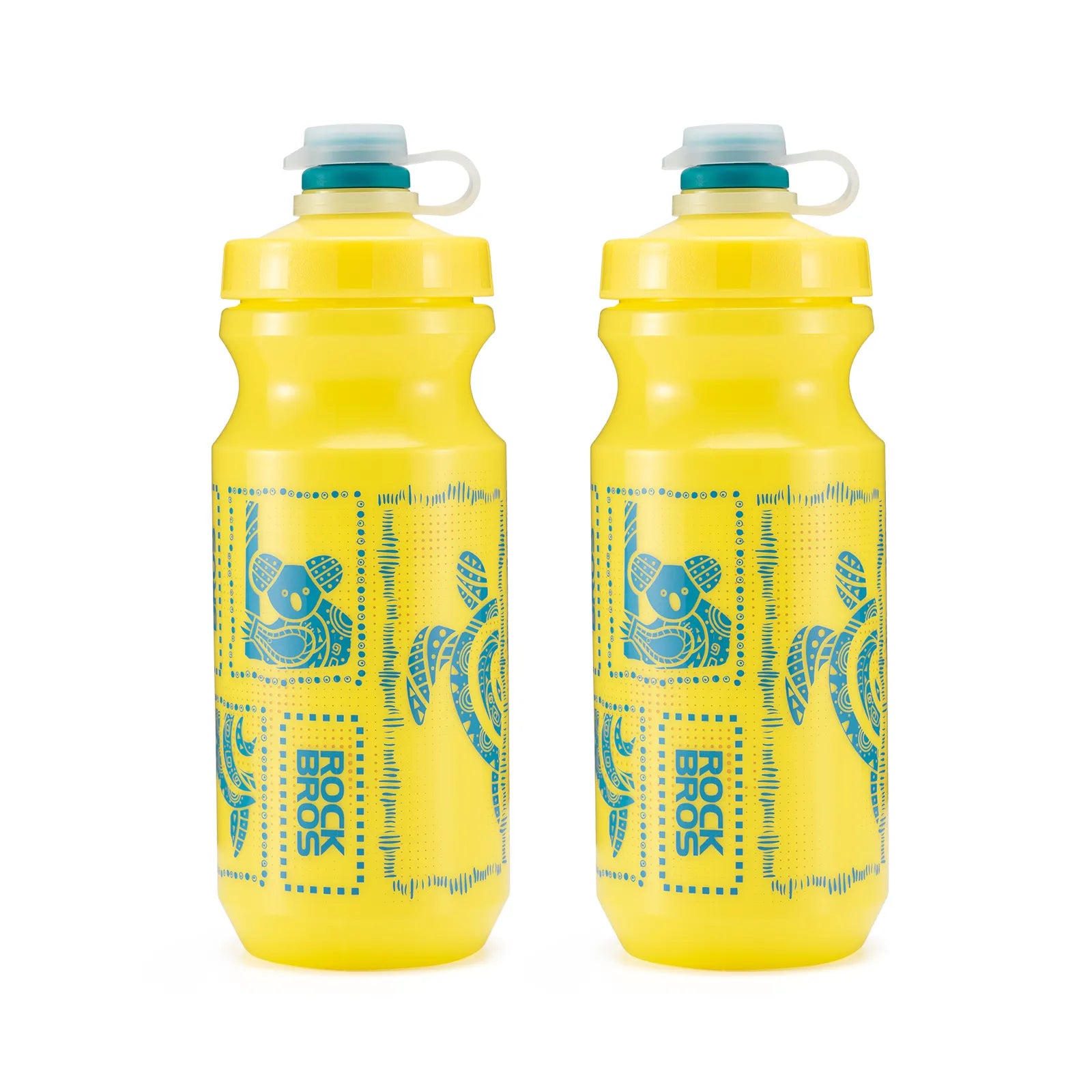ROCK Squeeze Cycling Bottle 600ml Australia Exclusive version mounted on a road bike frame.
#color_yellow