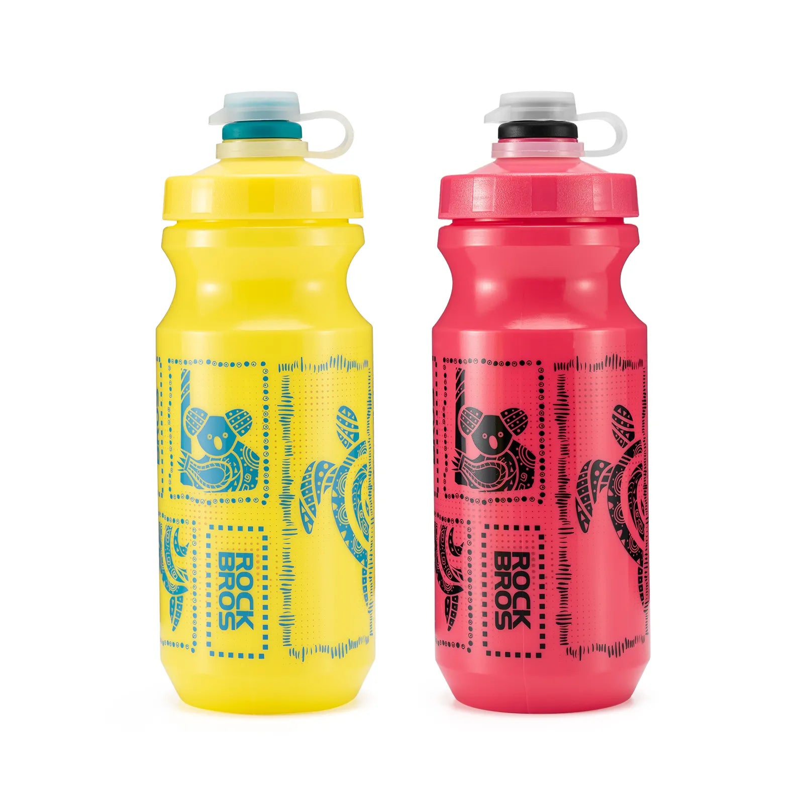 ROCK Squeeze Cycling Bottle 600ml Australia Exclusive version mounted on a road bike frame.
#color_yellow