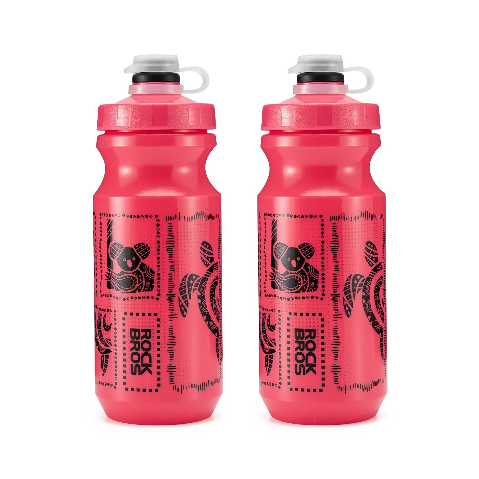 ROCK Squeeze Cycling Bottle 600ml Australia Exclusive version mounted on a road bike frame.
#color_fiesta red