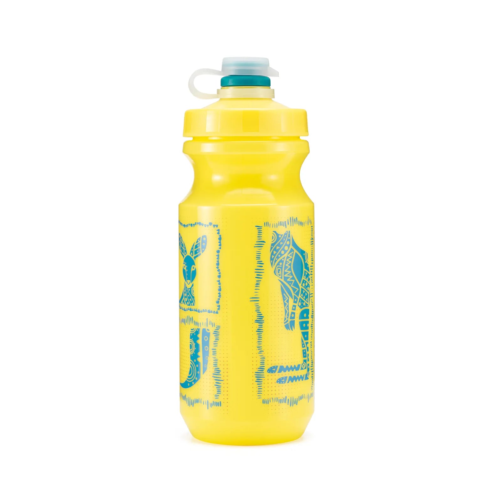 ROCK Squeeze Cycling Bottle 600ml Australia Exclusive version mounted on a road bike frame.
#color_yellow