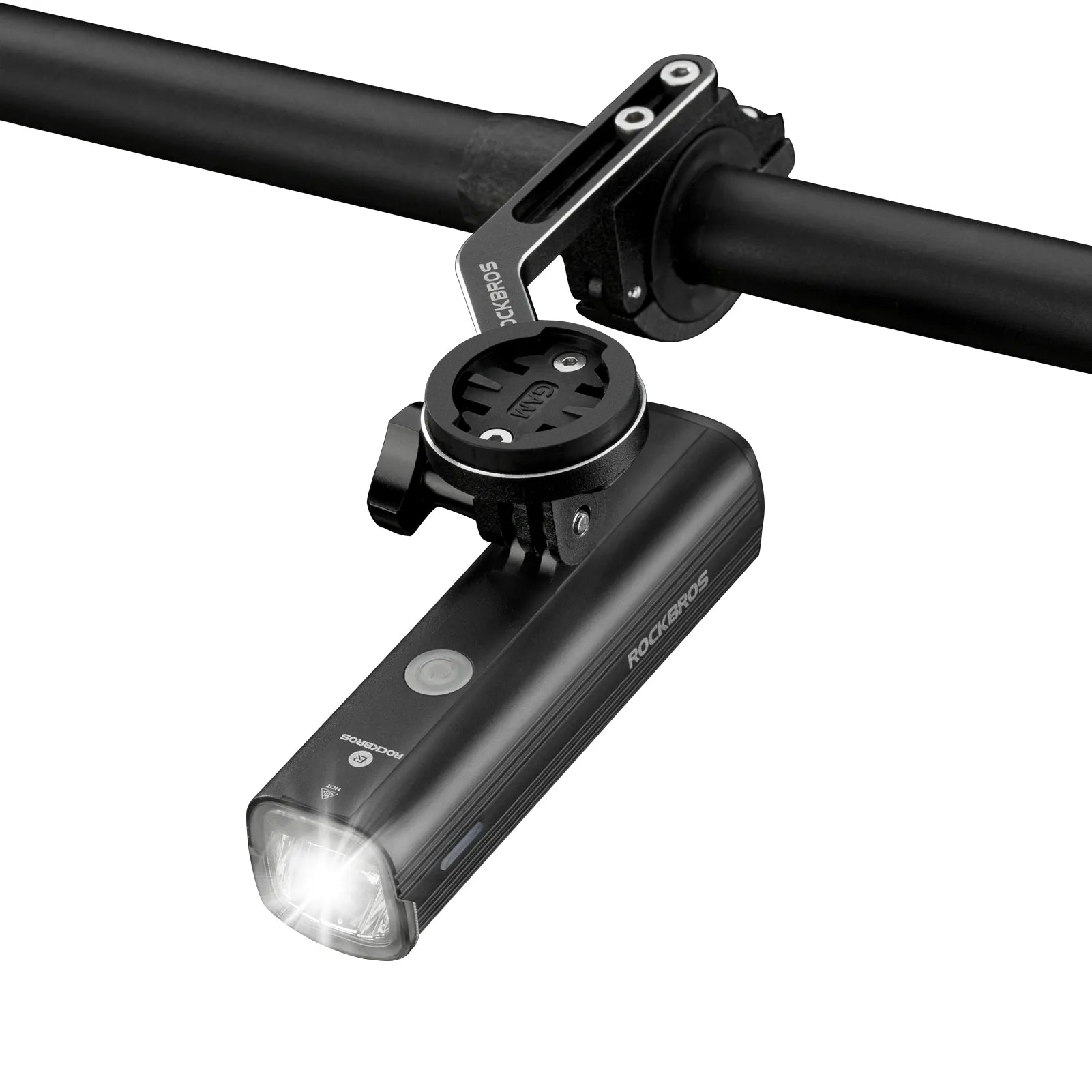 ROCKBROS 1000 lumens front bicycle light mounted on bike handlebar night riding