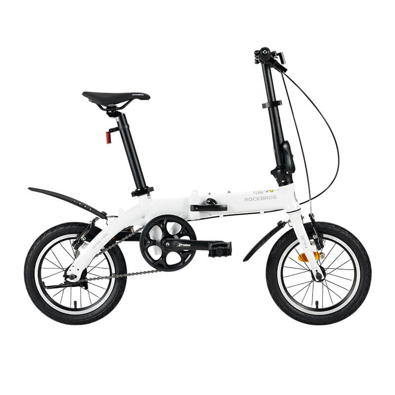 rockbros 14 inch lightweight folding bike for urban commuting.
#color_white