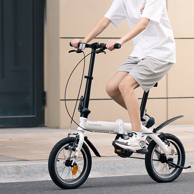 rockbros 14 inch lightweight folding bike for urban commuting.
#color_white