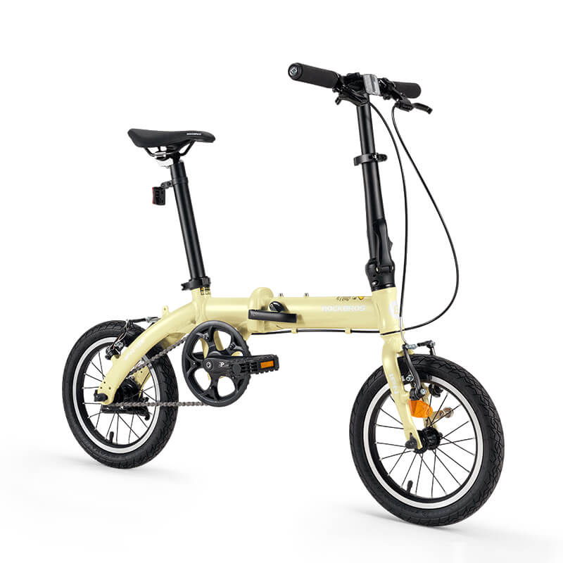 rockbros 14 inch lightweight folding bike for urban commuting.
#color_butter cream