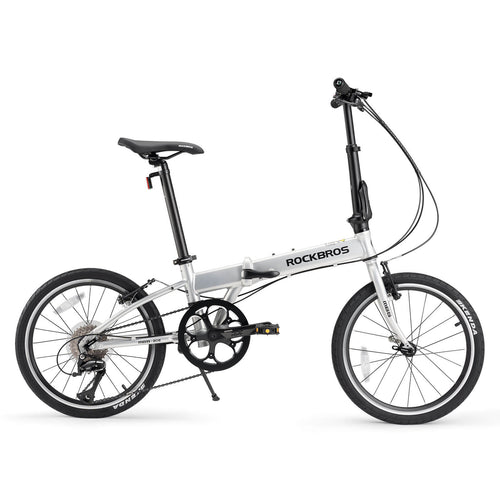 rockbros 20 inch aluminum folding bike 8 speed for city commuting
#color_Silver