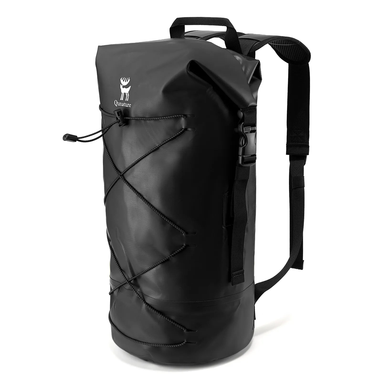 Rockbros 20L waterproof dry bag backpack in black for outdoor adventures.
#color_black
