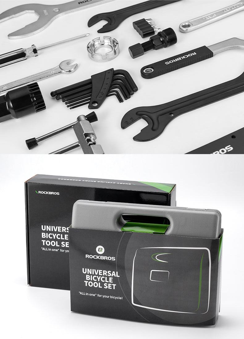 ROCKBROS 22-piece bike repair tool kit durable portable maintenance box for cycling