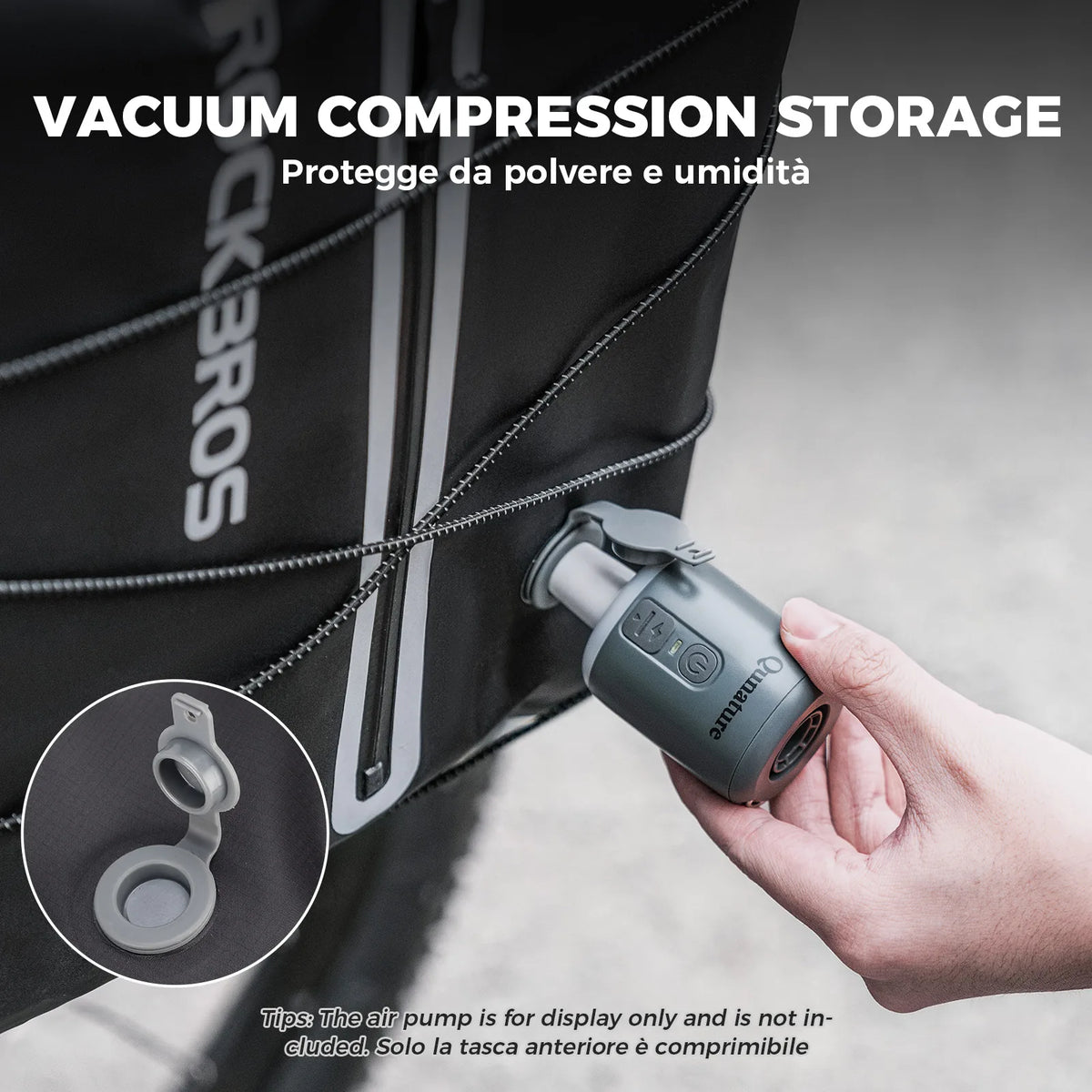 ROCKBROS 23L waterproof bike rear rack bag with vacuum compression.
#colour_white