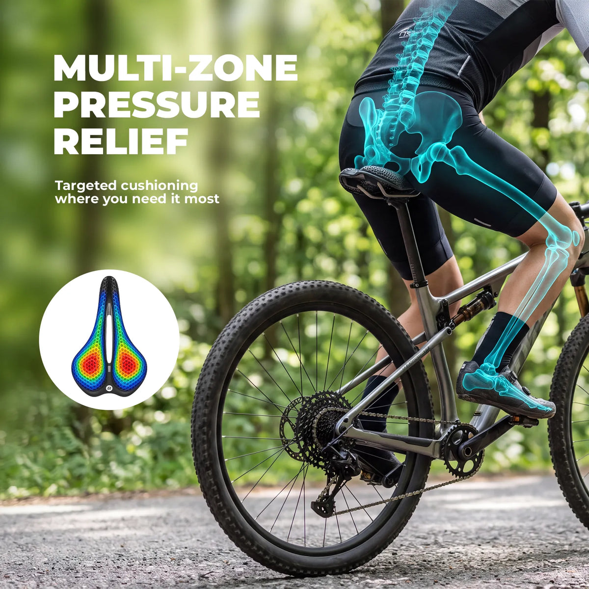 ROCKBROS 3D Printed Cycling Saddle with Pressure Relief