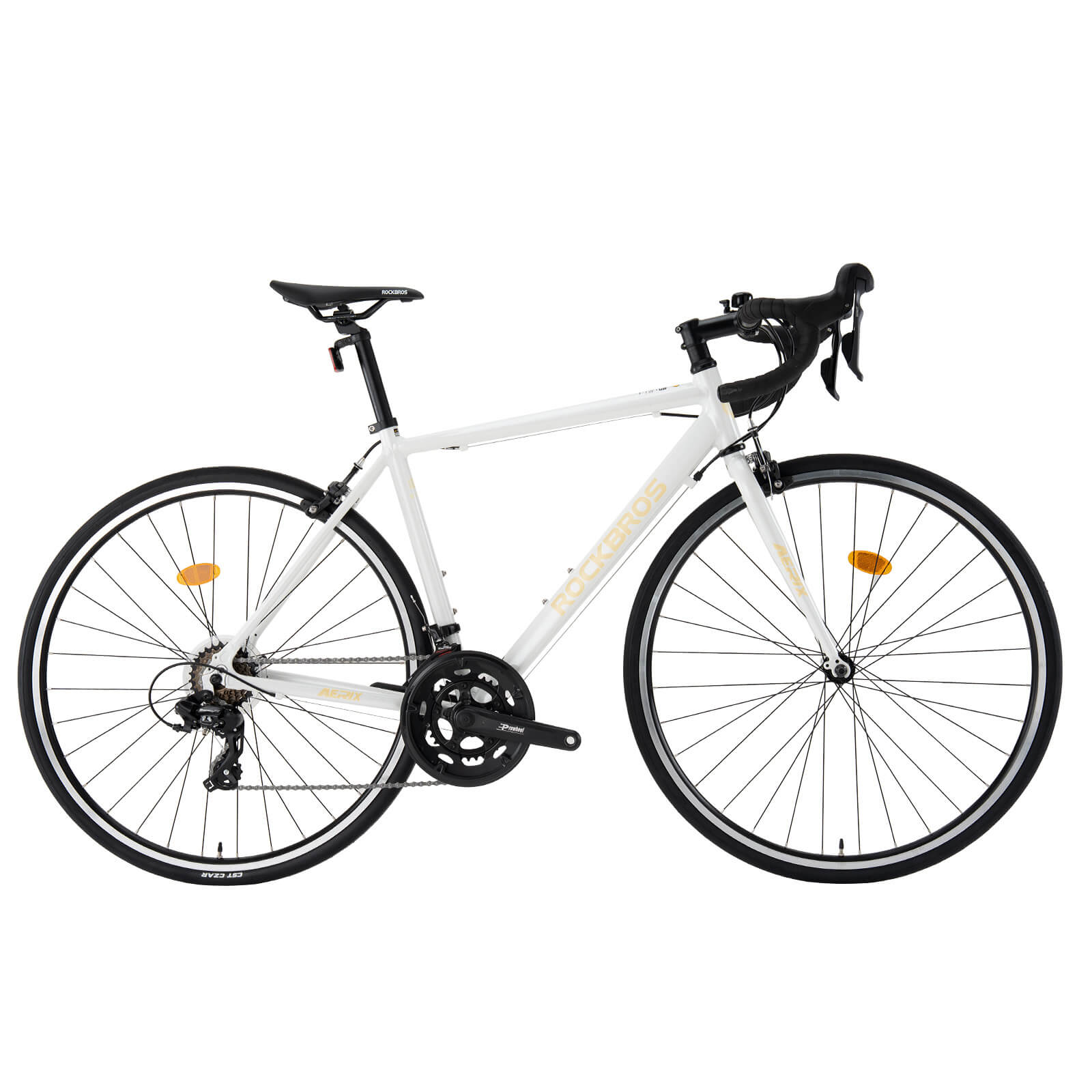 ROCKBROS AERIX aluminium road bike is sleek with endurance geometry.
#color_white