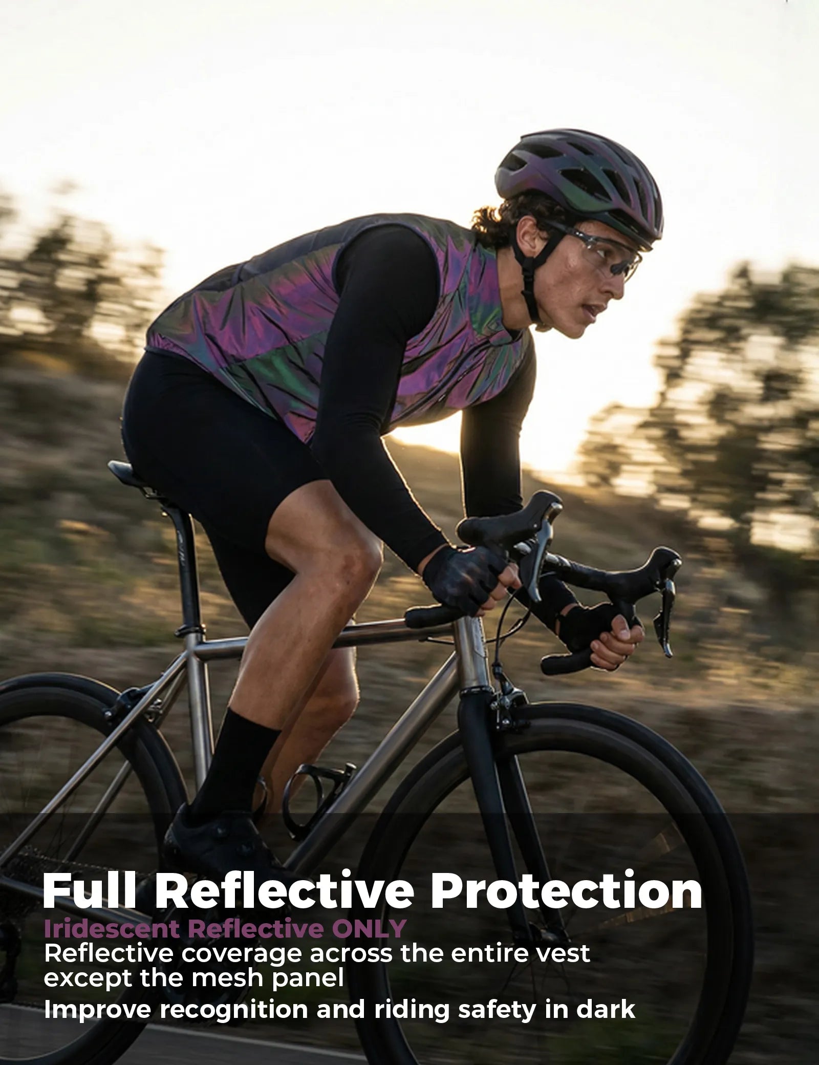 Rockbros AeroLite windproof cycling vest in black, unisex breathable sleeveless bike gilet front view.
#color_beige